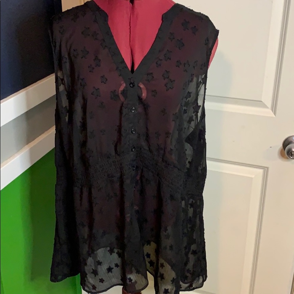 Black seethrew tank
